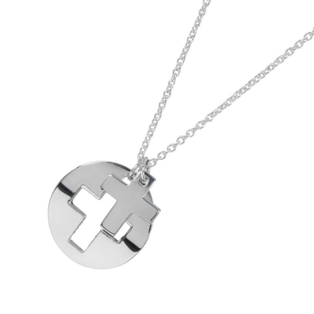 Tiffany & Co Stencil Cross Silver 925 3.18 g Necklace - Picture 3 of 7
